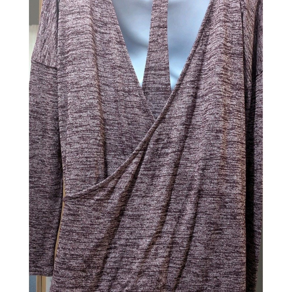 Athleta Womens Pose Layer Ease Crossover T-Back Top Heathered Plum Stretch Small - Picture 8 of 12